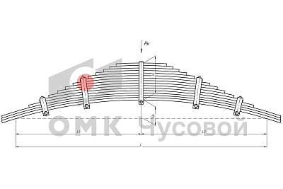 Рессора задняя для Урал 4320-41, 5557, 55571-30 15 листов